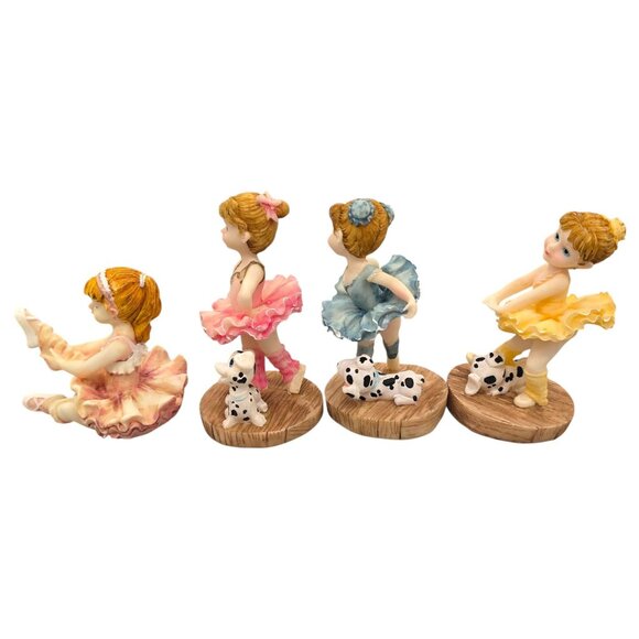 D&K Ballerina Figurines Dancer Dalmatian Puppy Set Of 4 Ballet HandPainted Resin - Picture 4 of 13